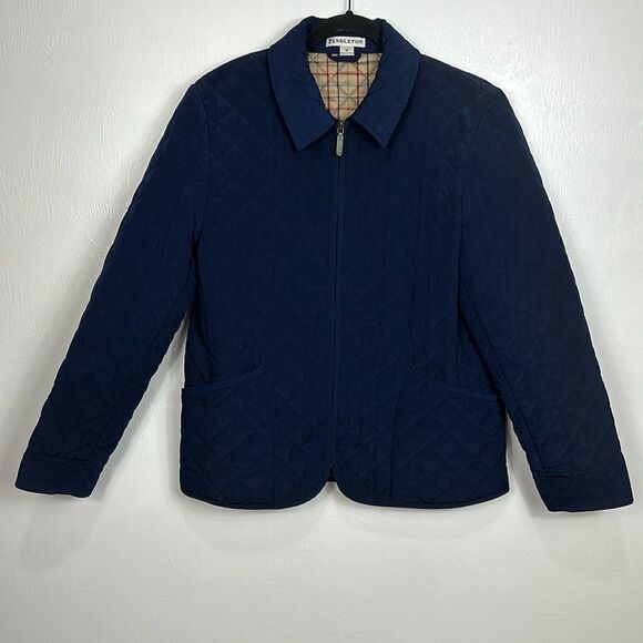Pendleton Quilted Full Zip Jacket With Pockets In Navy Blue Size M - Picture 1 of 10